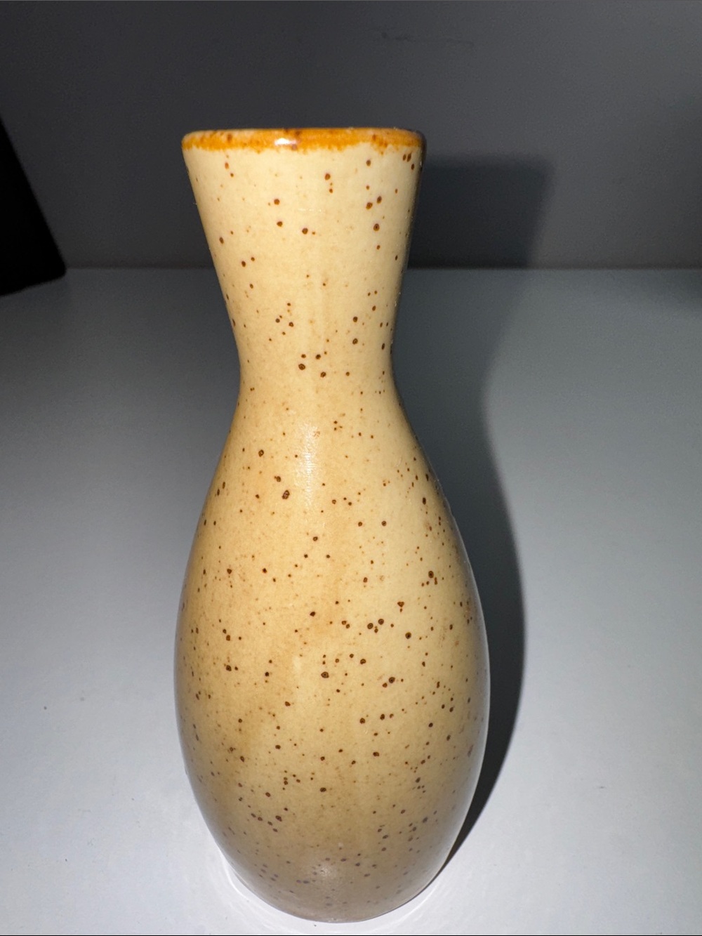 Vintage Japan Speckled Ceramic Bud Vase Hand Painted Floral 5” - Picture 5 of 10